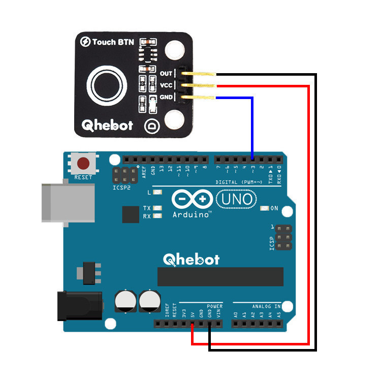 【Qhebot】Touch Switch Module Digital Touch Sensor Touch Switch Arduino Electronic Building Blocks