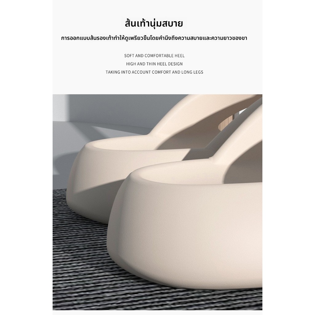 [ขายดีขายดี] 2025 ฤดูร้อนสไตล์ใหม่หนาSoled กันน้ํารอบ Toe รองเท้าแตะลําลองรองเท้าแตะสี Candy Beach Flip-Flops รองเท้าแตะสุภาพสตรี