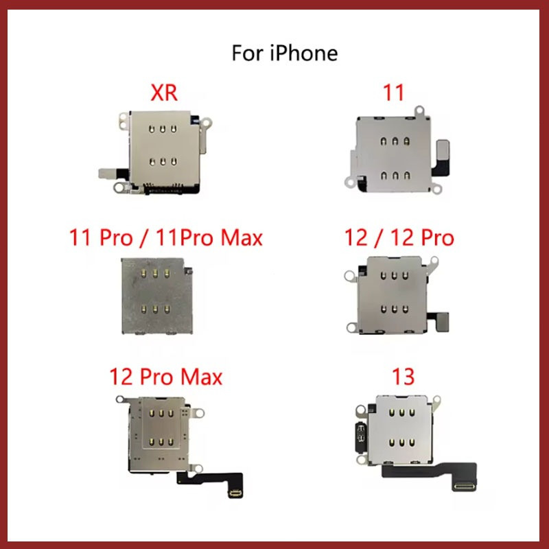 ถาดใส่การ์ดซิมคู่ ช่องเสียบเครื่องอ่าน สายเคเบิลแบบยืดหยุ่น สำหรับ iPhone XR 11 12 pro max 12Pro 13 14 15 pro max plus ชิ้นส่วนซ่อมการ์ดเดี่ยว