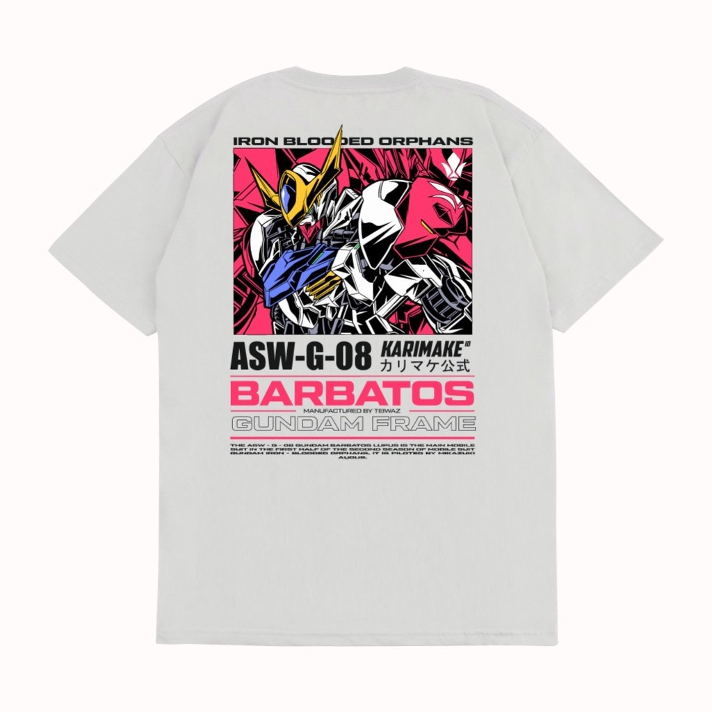 🔥👕2024 Hot New มีหลายสี เสื้อยืด พิมพ์ลายอนิเมะ Krmk Kaos GUNDAM ASW-G-08 Kaos  S-5XL