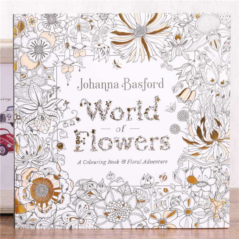 สมุดระบายสี รูปดอกไม้ World of Flowers สําหรับเด็ก และผู้ใหญ่ -five0412