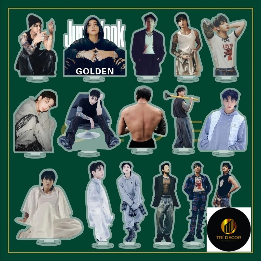 Standee รุ่น Jeon Jungkook BTS Kpop Idol Standee ใหม่อะคริลิคน่ารัก Study มุมอุปกรณ์ตกแต่งโต๊ะ