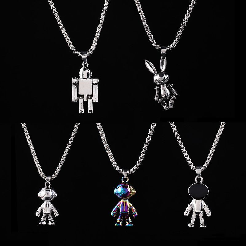 เวอร ์ ชั ่ นเกาหลีHip-Hopสร ้ อยคอชายสแตนเลสCross Chain 2024 สไตล ์ ใหม ่ นักบินอวกาศหุ ่ นยนต ์ ผู ้ ชายผู ้ หญิงAll-Matchเด ็ กHip-Hopอุปกรณ ์ เสริมไทเทเนียมเหล ็ กสร ้ อยคอ