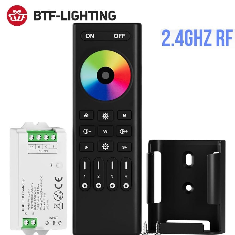ชุดรีโมตควบคุมหรี่ไฟ LED 2.4GHz 2pin CCT 3pin RGB 4pin RGBW 5pin RGBCCT 6pin FCOB 2835 5050 DC5V 12V 24V