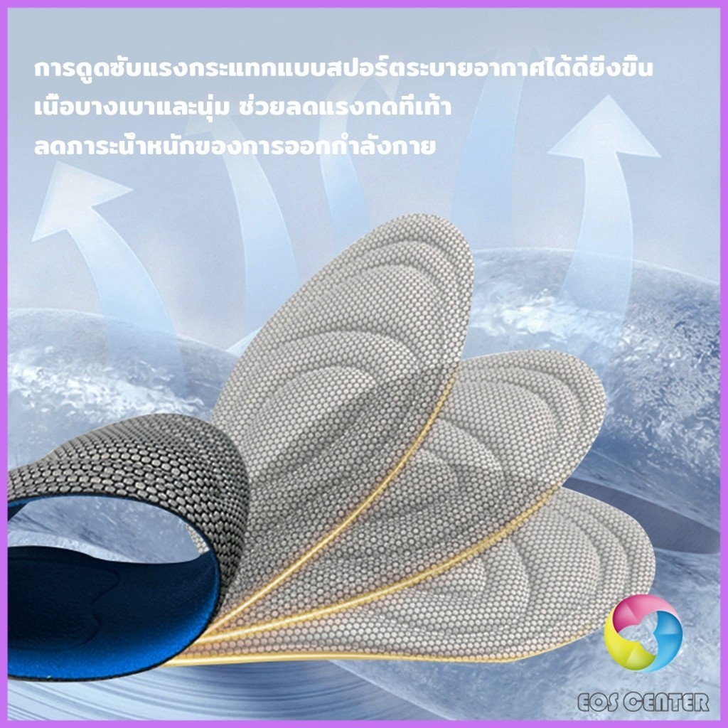 E.C. แผ่นรองเท้าเพื่อสุขภาพ ใส่สบาย ป้องกันการปวดเท้า ขนาด 35-46 insoles