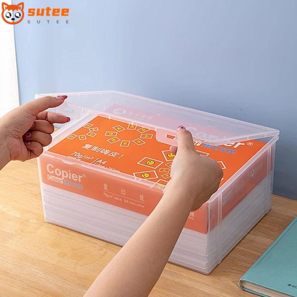 Sutee กล่องพลาสติกใส ขนาด A4 กันฝุ่น สําหรับใส่จัดเก็บเอกสาร ใช้ในบ้าน สํานักงาน
