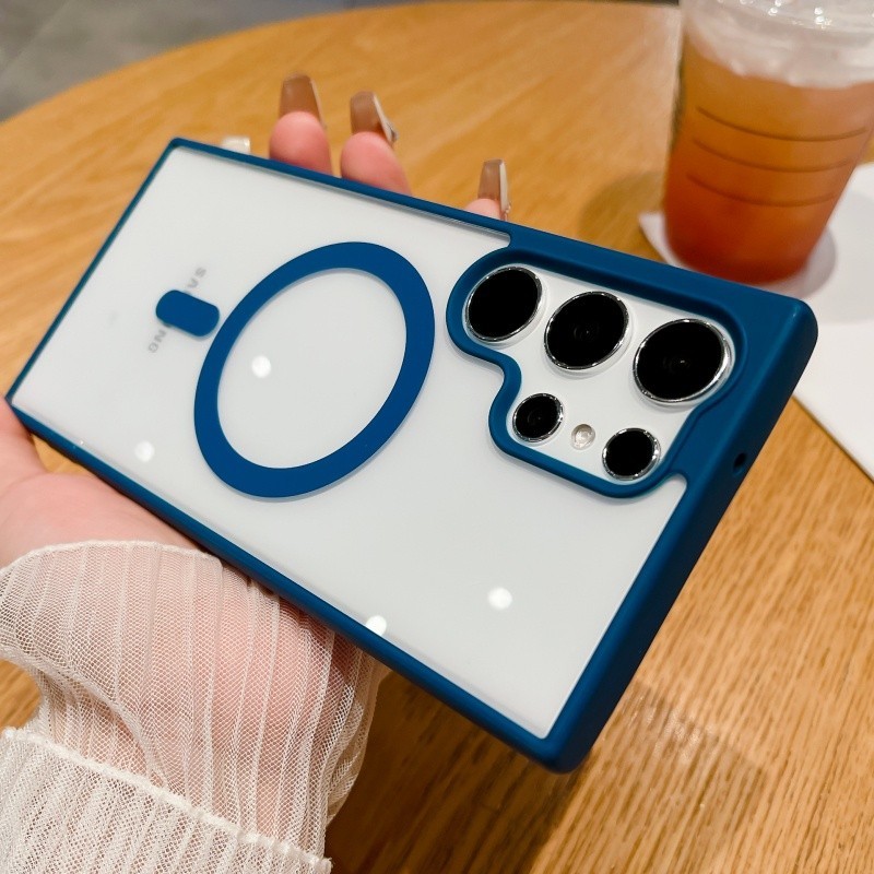 เคสโทรศัพท์มือถืออะคริลิคใส แบบแข็ง ขอบนิ่ม กันกระแทก หรูหรา สําหรับ Saumsung Galaxy S22 S23 S24 Ultra Plus - รูปที่ 3