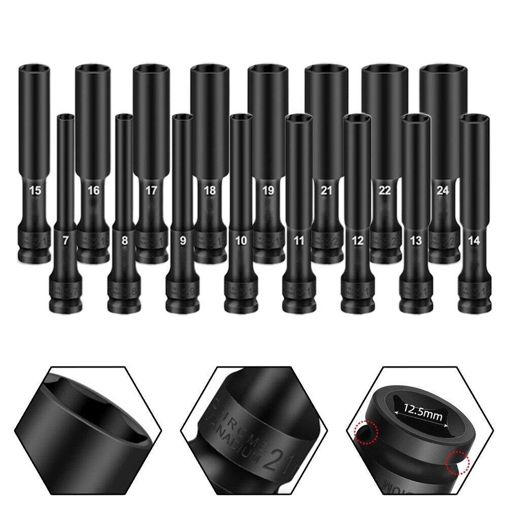 ลูกบล็อค ยาว128MM. ขนาด4หุน สีดำ ลูกบล็อก ปากหกเหลี่ยม 1/2นิ้ว(4หุน) ลูกบ๊อก บล็อกลม ชุดลูกบล็อกยาว ชุดบล็อก ชุดประแจไฟฟ - รูปที่ 3