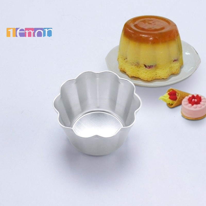 [Lemon] 1 ชิ้นพุดดิ้งถ้วยแม่พิมพ์ Fluted เค้กกระทะ Non-Stick Jelly Molds Fast Heat-Up อลูมิเนียมถ้วยเบเกอรี่ Moulds ใหม่