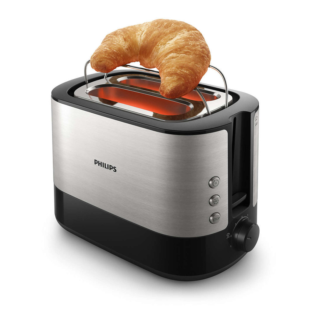 Philips Toaster เครื่องปิ้งขนมปังรุ่นพิเศษปิ้งได้ทั้งแผ่นหนาและแผ่นบาง HD2638/90 [94Tn5r]