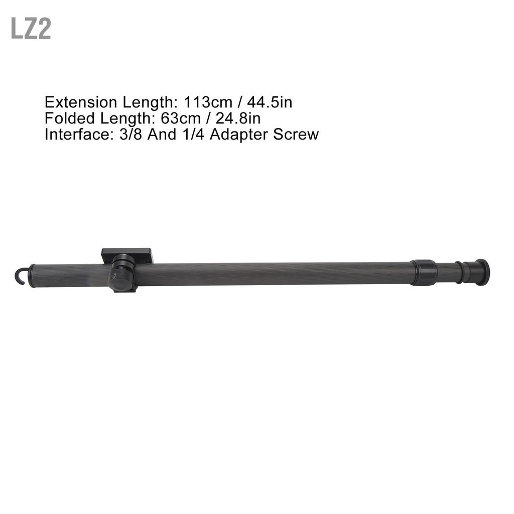 LZ2 ขาตั้งกล้องด้านข้างExtender Retractable 3/8 1/4 สกรูหลายมุมโหลดสูงสุด 10 กก.คาร์บอนไฟเบอร์การถ่ายภาพเหนือศีรษะขาตั้งกล้องขยายแขน