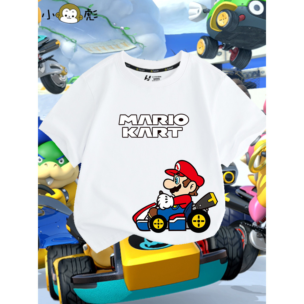 เสื้อยืดครอบครัวเด็ก Mario Kart