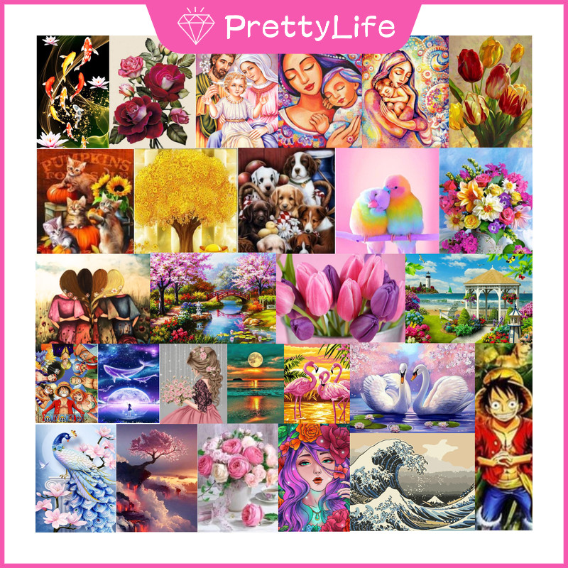 【PL พร ้ อมส ่ ง 】คริสตัลครอสติช  การ ์ ตูนภูมิทัศน ์ แอนิเมชั ่ น 5D DIY ภาพวาดเพชรคริสตัลปักครอสติสเพชรรอบเต ็ มรูปแบบโมเสคเพชรชุดเย ็ บปักถักร ้ อย Rhinestone ตกแต ่ งบ ้ าน 30x40 ซม .