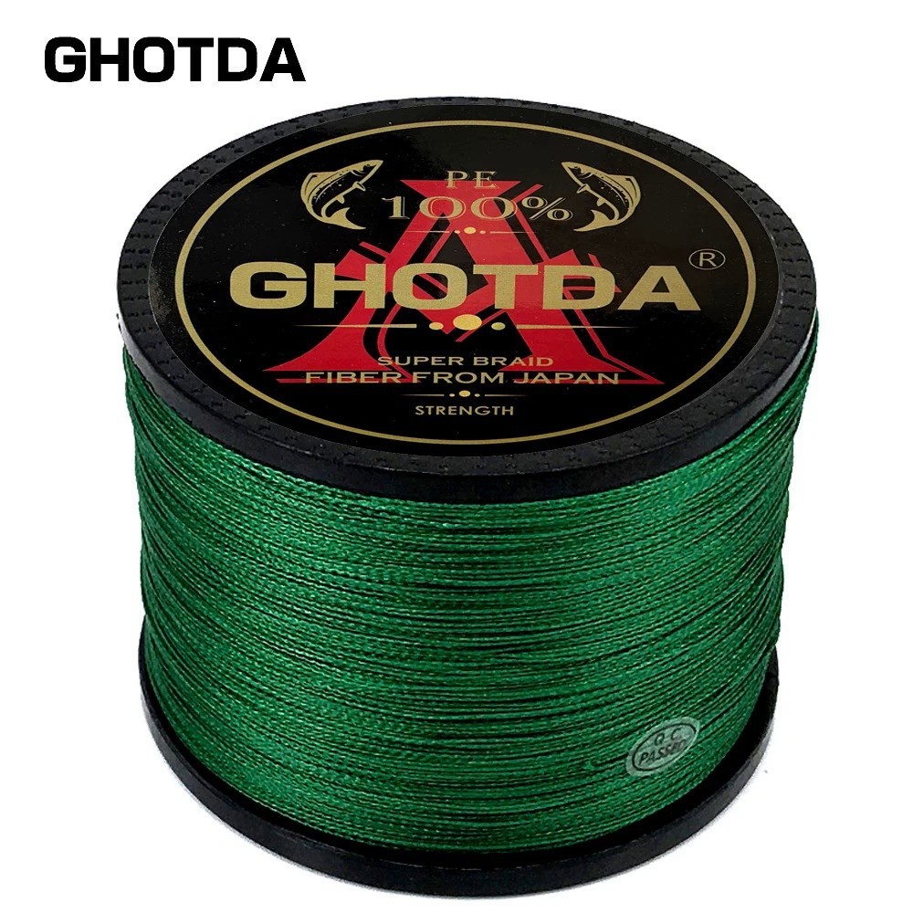 เชือกตกปลา ghotda X4 1000m 500m 300M 100m 4 strand 10-120lb สายตกปลาถัก PE Multifilament เส้นถักเปีย Lake River สําหรับตกปลา reel