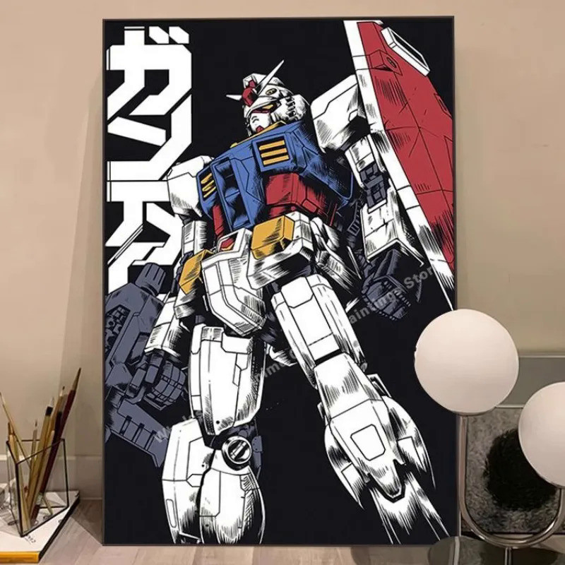 กันดั ้ มภาพวาดตกแต ่ งโปสเตอร ์ Mech หอพัก Esports ห ้ องแขวนภาพวาดห ้ องนอนโซฟาพื ้ นหลังผนังภาพวาดตกแต ่ ง