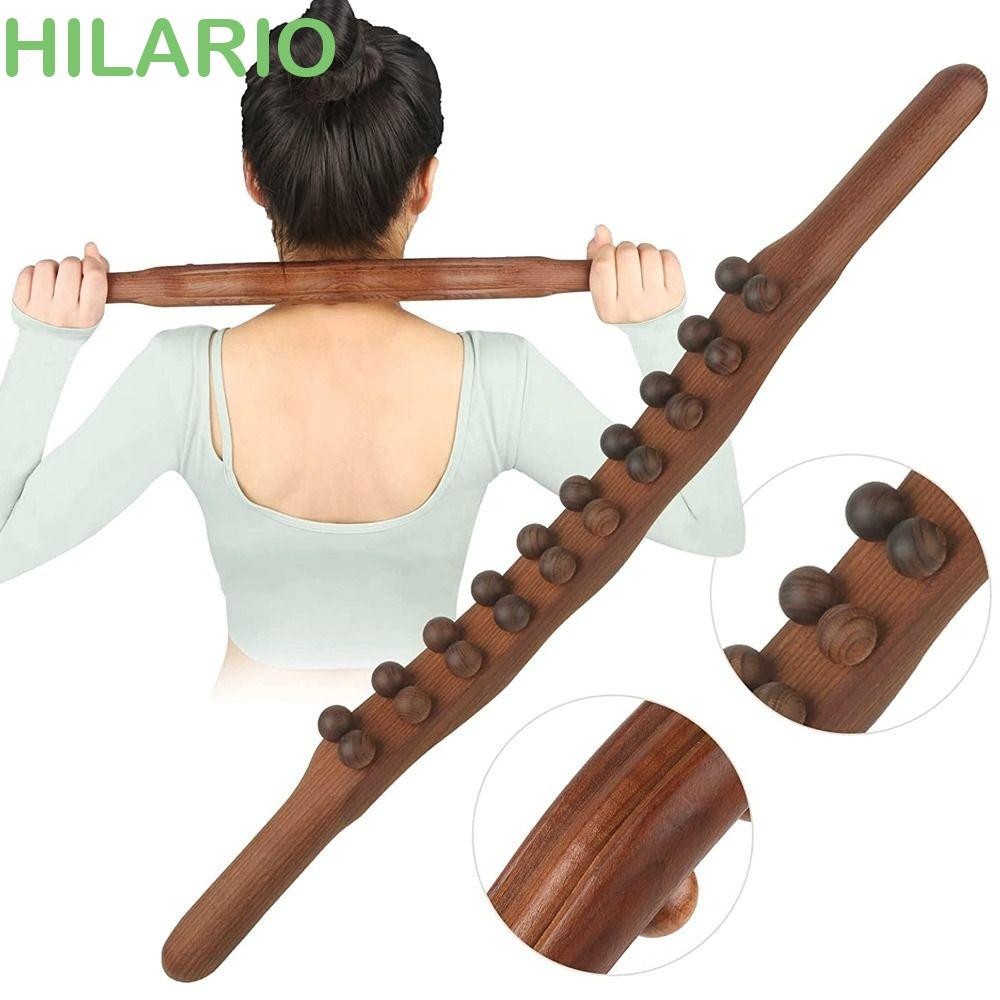 Hilario 8/20/31 ลูกปัด Gua Sha นวด Stick, มือถือในครัวเรือน Meridian Therapy Wand, Acupressure Point Treatment Carbonized ไม ้ หน ้ าท ้ องเซลลูไลท ์ นวดบาร ์ ผ ่ อนคลายกล ้ ามเนื ้ อ