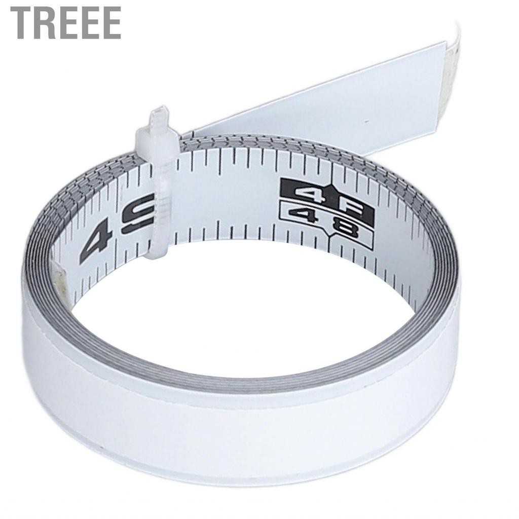 Treee Adhesive Measuring Tape  Right To Left Simple Cleaning Electroplated Clear Scale Carbon Steel Hard Wearing 4ft 48in for Work Bench