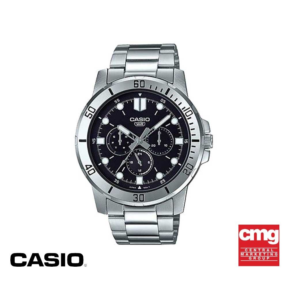 CASIO นาฬิกาข้อมือ CASIO รุ่น MTP-VD300D-1EUDF วัสดุสเตนเลสสตีล สีดำ