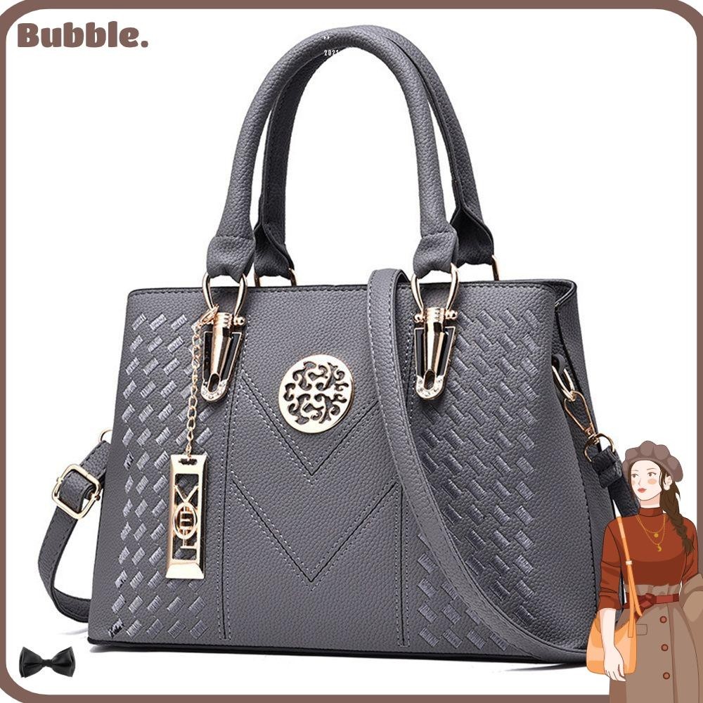 Bubble กระเป ๋ าสะพายไหล ่ Lady PU Lleather ปักใต ้ วงแขนกระเป ๋ า