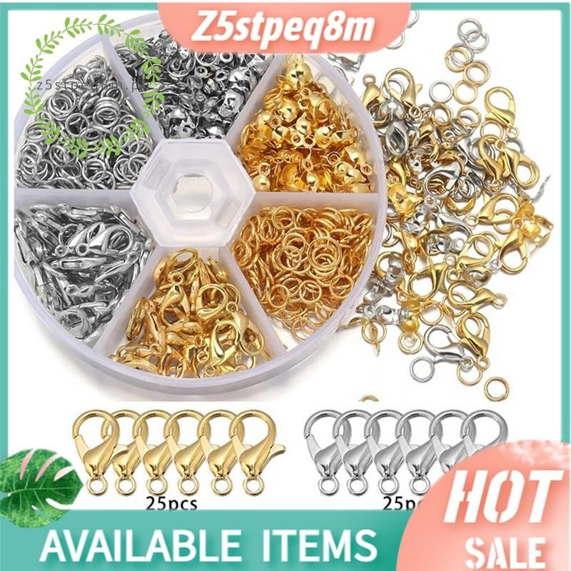 Z5stpeq8m450 ชิ้น/กล่องเครื่องประดับทําชุดกุ้งก้ามกรามเปิดกระโดดแหวน End Crimps ลูกปัดกล่อง Handmade