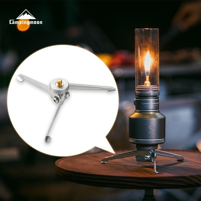 Campingmoon TC-ST สแตนเลสกลางแจ้ง 1/4 กล้องพับอลูมิเนียมผู้ถือถังแก๊ส Camping Light Holder อุปกรณ์แคมป์ปิ้ง