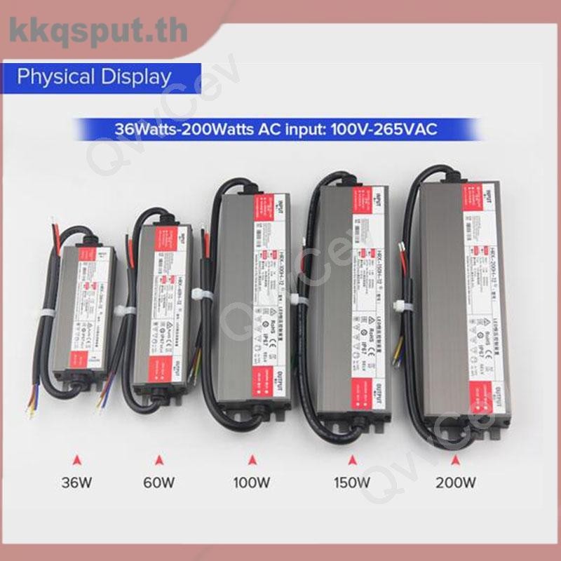 36w 60W 100W 150W 200W LED Driver DC 12V 24V IP67 กันน้ํา Transformers สําหรับไฟกลางแจ้งแหล่งจ่ายไฟ THK2