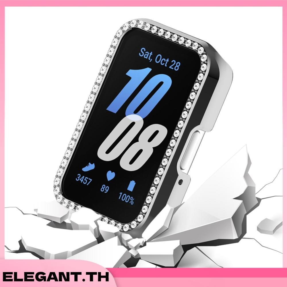 Pc Diamond Inlaid Case เคสป ้ องกันกรอบนาฬิกาสําหรับ Samsung Galaxy Fit 3