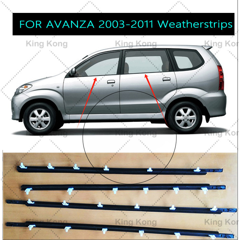 สําหรับ Toyot a Avanza 2003 - 2011 Weatherstrip หน้าต่างซีลประตูด้านนอก Moulding Glass-Moulding หน้าต่าง Moulding Trim Seal สีดํา