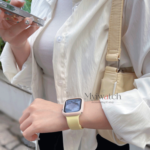 band+CasePandyสีซิลิโคนสําหรับIwatch Series 9 8 Ultra 7 6 5 4 SE 3 2 1 กีฬานาฬิกานุ่มสําหรับIwatch 49 มม.45 มม.41 มม.40 มม.44 มม.42 มม.38 มม.
