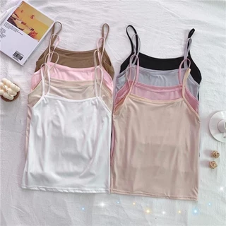 🍬พร้อมส่ง🍬เสื้อสายเดี่ยว ผู้หญิง แฟชั่น เสื้อซับใน สีพื้น ฟรีไซส์