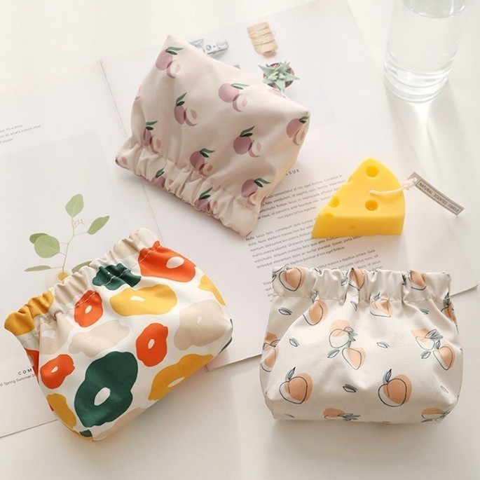 ปลีก/ส่ง กระเป๋าเก็บเครื่องสำอางค์ กระเป๋าสตางค์ ผ้าแคนวาส ผ้าฝ้าย ขนาดเล็ก