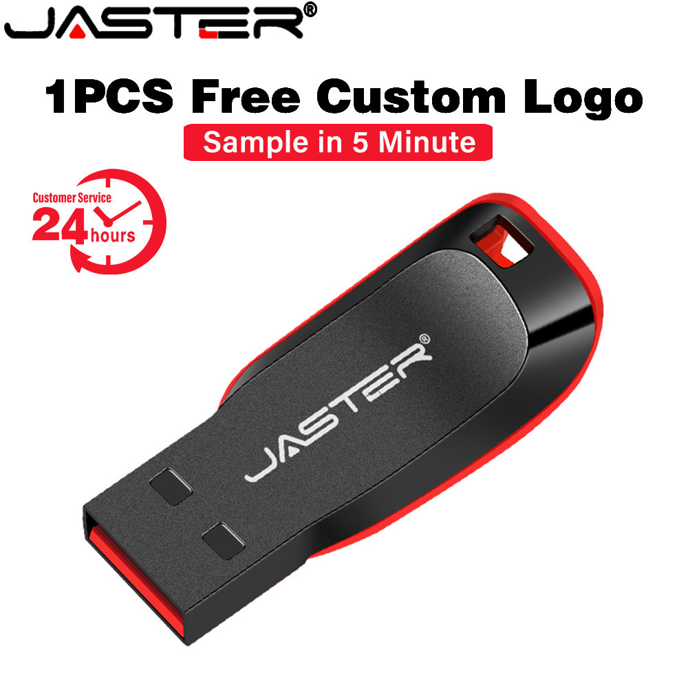 Jaster มินิคีย์ไดรฟ์ปากกา 4GB สีดํา Usb Stick 8GB โลโก้ที่กําหนดเอง Usb แฟลชไดรฟ์ 16GB ฟรีพวงกุญแจ U Disk 32GB ตลกจัดเก็บข้อมูลภายนอก Memorias Usb