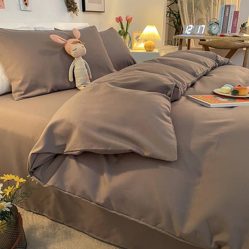 1 PC Pure Black Quilt Cover Simple Style Brushed Quilt Case Single Double Queen King Size ผ้าห่ม Cover - รูปที่ 6