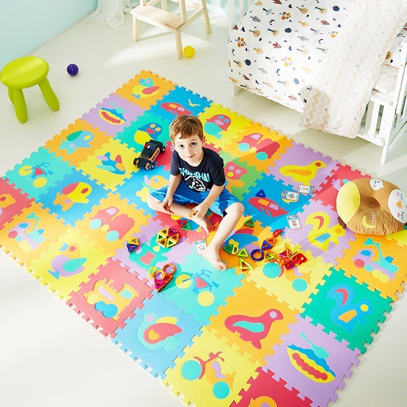 10PCS Baby Play Mat Rugs Carpets Baby Mattress DIY Puzzle Cartoon Pattern
