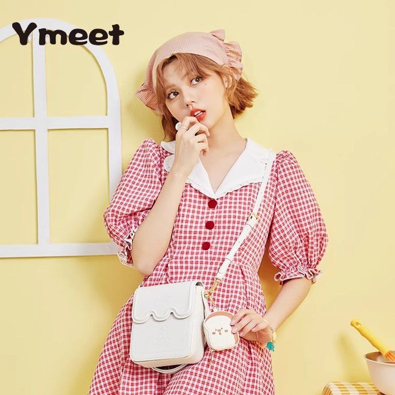 Ymeet กระเป ๋ า 2024 สไตล ์ ใหม ่ พื ้ นผิวกระเป ๋ าสี ่ เหลี ่ ยมเล ็ ...