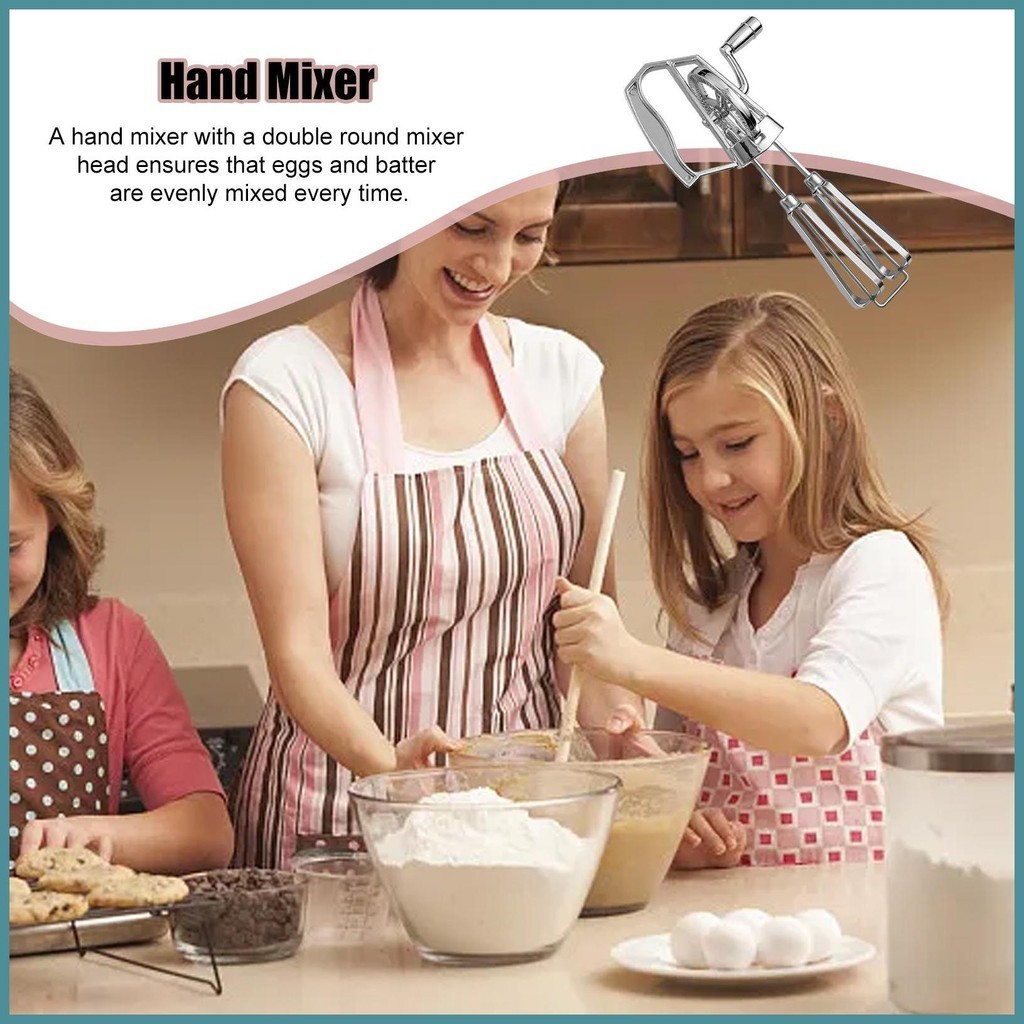 Manual Hand Mixer สแตนเลสคู ่ มือไข ่ Whisk Ergonomic แบบพกพา Hand Mixer เครื ่ องล ้ างจานปลอดภัยไข ่ Whisk สําหรับ hanth hanth
