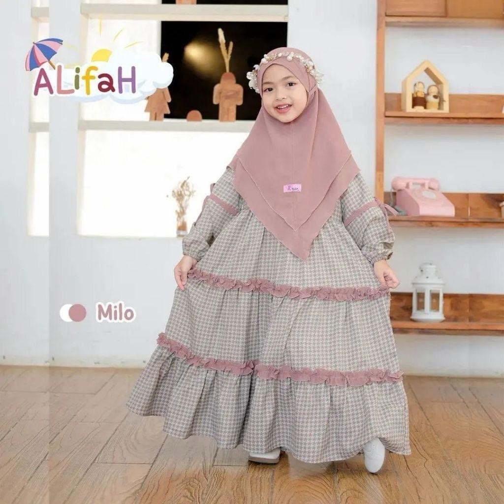 Alifah kids ฮิญาบเด็กทรงสี่เหลี่ยมสวยล่าสุด gamis ชุดอายุ 3-10 ปี / gamis เด็กน่ารัก