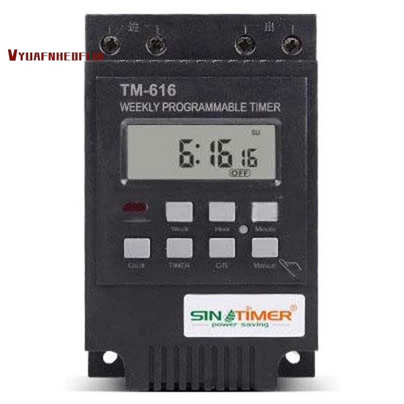 【vyuafnhedfijh 】SINOTIMER Tm616 30AMP 4PINS ตั ้ งโปรแกรมได ้ Din Rail Mount Timer Switch Digital Timer 110V Ac Programmable Timer Relay