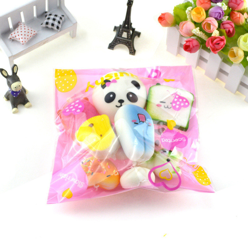 [ 10 ชิ ้ น/Bag ] Squishy ชุดจี ้ ขนมปังจําลอง PU ของเล ่ นเค ้ กฟื ้ นตัวช ้ า
