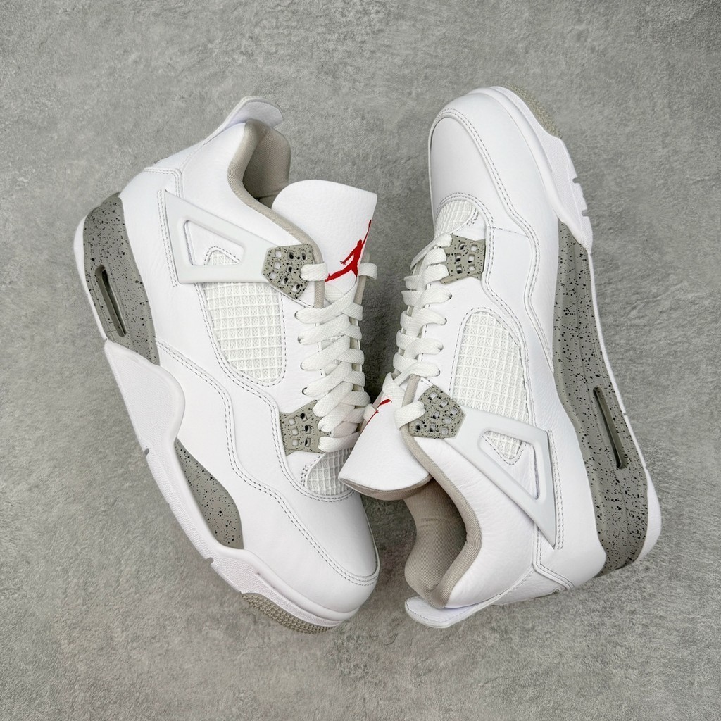 Air a/j 4 High-Top White Oreo รองเท้ากีฬาลําลองรองเท้าบาสเก็ตบอลสีขาวสีเทา Oreo CT8527 100