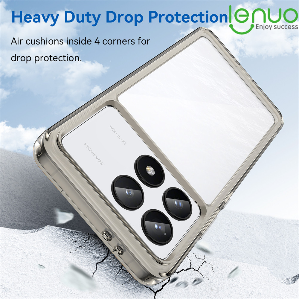 Lenuo เคสโทรศัพท์โปร่งใสสําหรับ Xiaomi Poco F7 F6 F5 X6 X5 Pro 5G M6 Pro 4G ปลอกกันกระแทกฝาครอบใส [ไม่ออกซิไดซ์และเปิดสีเหลือง] - รูปที่ 7