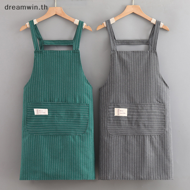 Dreamwin 1 PC Simple ผ้ากันเปื้อนแขนกุดครัวครัวเรือนโพลีเอสเตอร์ทําอาหารผ้ากันเปื้อนกระเป๋าเสื้อผ้าสําหรับตัดผมจิตรกร Chef th