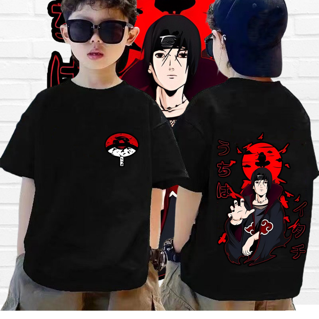 HOT เสื้อยืดเด็กนารูโตะ   Itachi Uchiha Naruto akatsuki T-Shirt