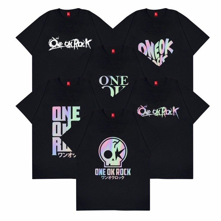 New👕Gilan T-Shirt Music Band One Ok Rock Oor Hologram Rainbow