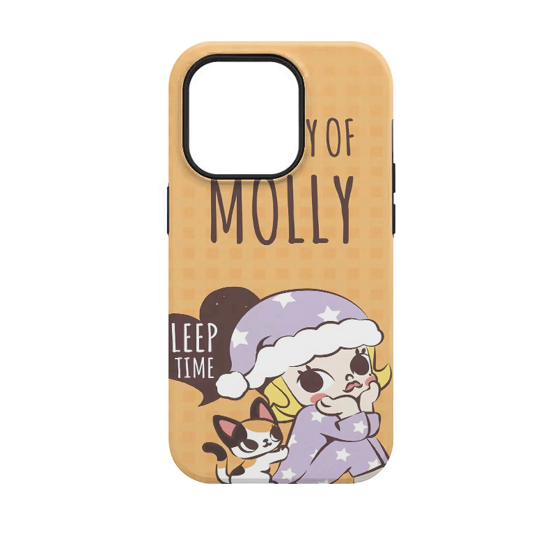 Pop Mart ชุดนอนจัสมินเคสโทรศัพท์ 2 ชั้น iPhone11 12 13 14 15 12Promax 13Promax 14plus 14Promax X XS XR 64W6