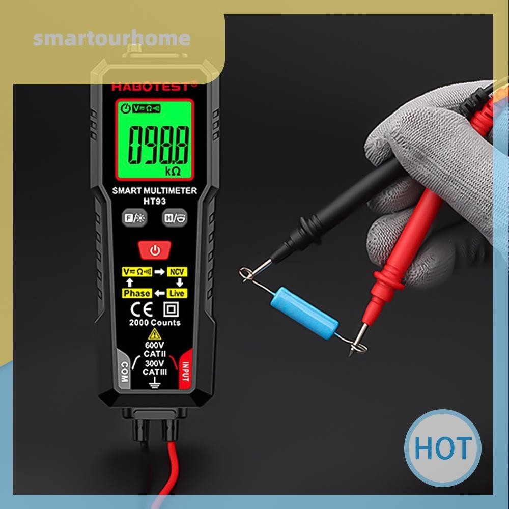 [smartourhome.th ] Ht93 Digital Multimeter Auto-Ranging 2000 นับโวลต ์ มิเตอร ์ Ohmmeter พร ้ อม NCV