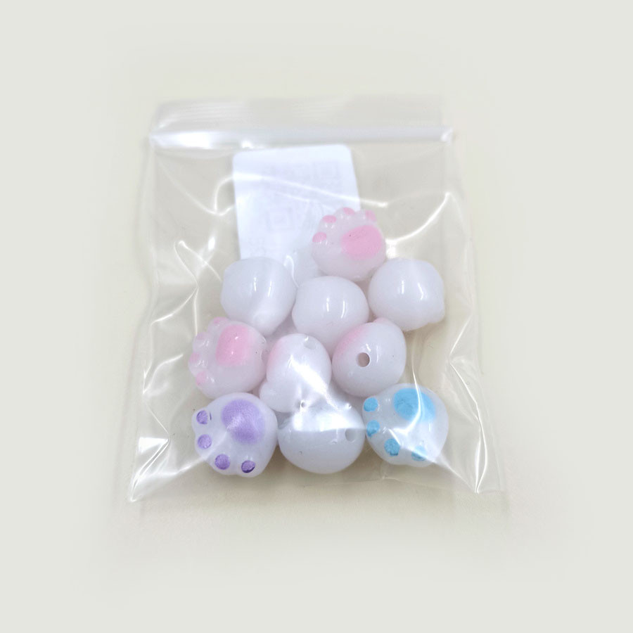 10ชิ้น11*12มิลลิเมตรเลียนแบบหยกสีขาวถ่านเผาแมวตีนสามมิติหลวมลูกปัดทําเองอุปกรณ์เครื่องประดับสร้อยข้อมือต่างหูเสน่ห์วัสดุทําด้วยมื - รูปที่ 5