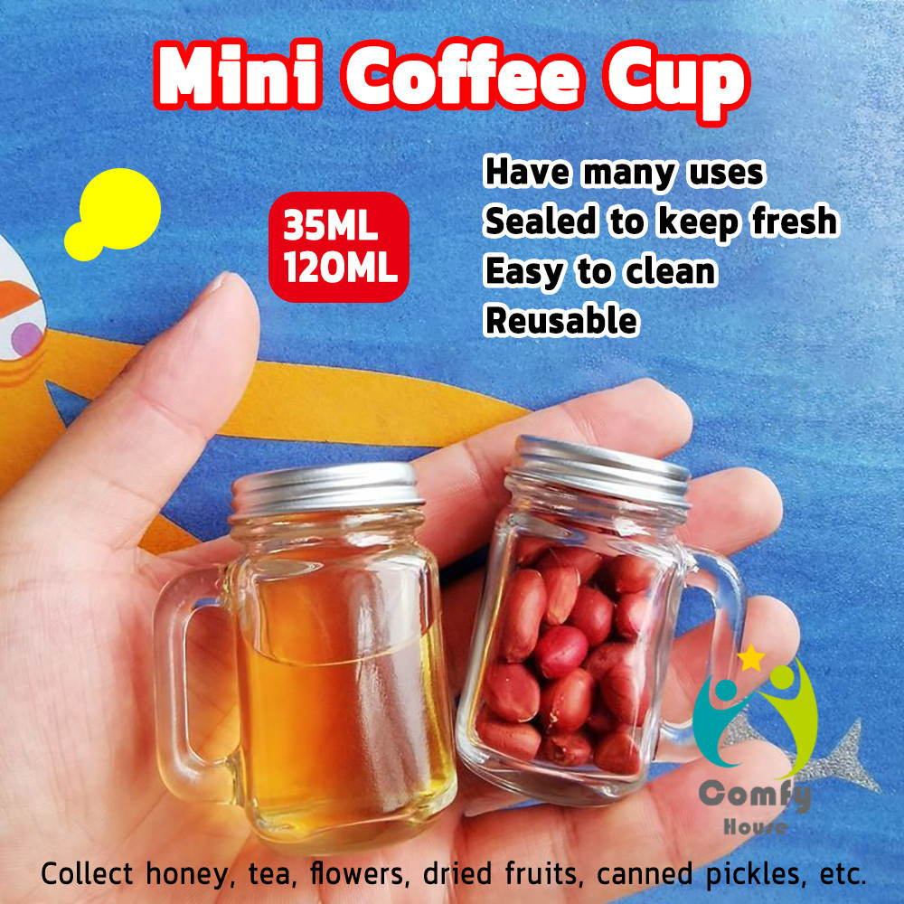 Comfy ขวดแก้วกาแฟ 35ml 120ml ขนาดเล็ก สําหรับใส่ตัวอย่างกาแฟ น้ําผึ้ง mini เอสเปรสโซ่ Coffee cup