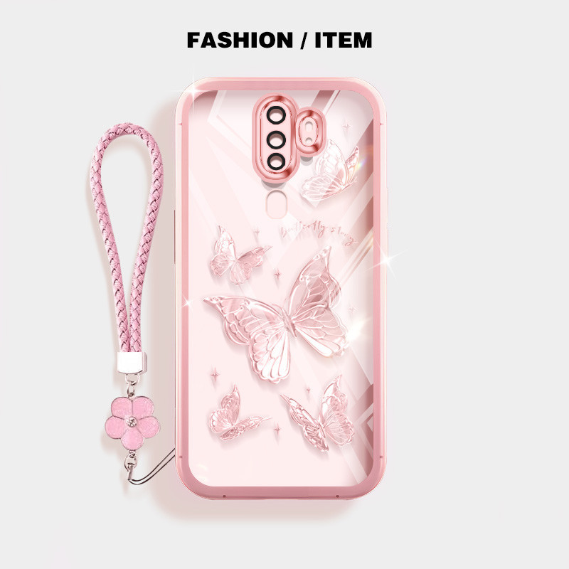 Ybd INS สไตล์เคสโทรศัพท์สําหรับ OPPO A9 A5 2020 F11 Pro Reno 2F 2Z Niche ปลอกผีเสื้อติดตั้งเลนส์ป้องกัน