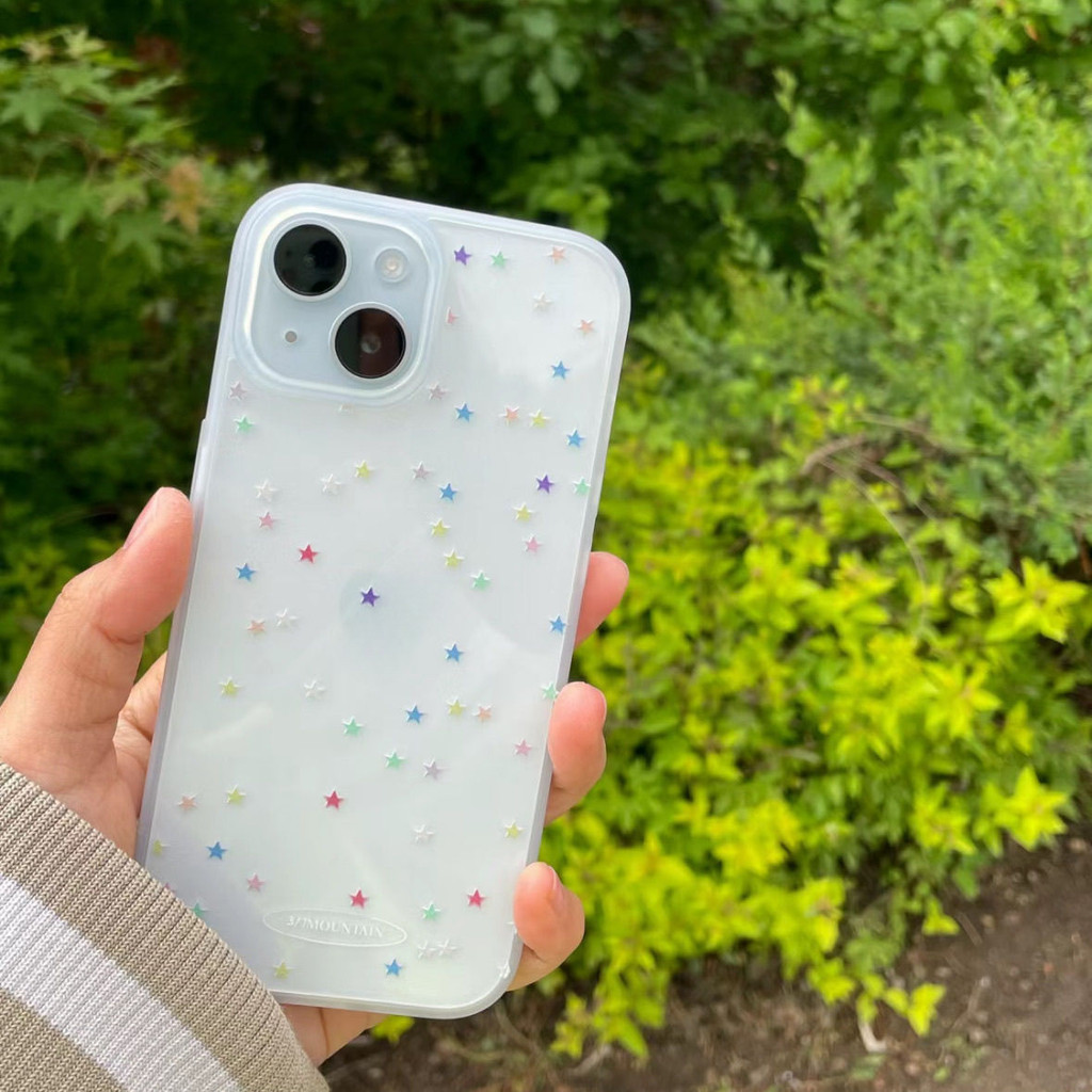 สี Little Star เหมาะสําหรับ Apple 15promax เคสโทรศัพท ์ 14/13/12 เคสนุ ่ ม XR/XSMAX/8P โปร ่ งใส 11 เคสโทรศัพท ์ หญิง